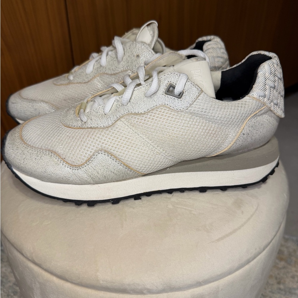P448 Cream and Gray “Cancun” Sneakers Size 40